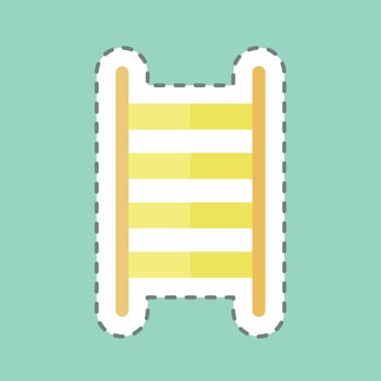 Sticker line cut Ladder. suitable for garden symbol. simple design editable. design template vector. simple symbol illustration vector