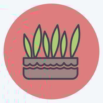 Icon Grass Pot. suitable for garden symbol. color mate style. simple design editable. design template vector. simple symbol illustration vector