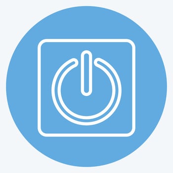 Icon Power Button. suitable for Programming symbol. blue eyes style. simple design editable. design template vector. simple symbol illustration vector