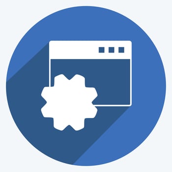 Icon Browser Configurations. suitable for Programming symbol. long shadow style. simple design editable. design template vector. simple symbol illustration vector