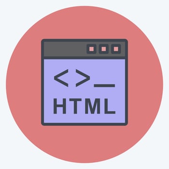 Icon HTML. suitable for Programming symbol. color mate style. simple design editable. design template vector. simple symbol illustration vector