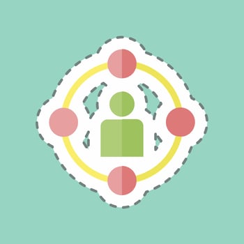 Sticker line cut Social Circle. suitable for digital web symbol. simple design editable. design template vector. simple symbol illustration vector