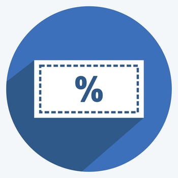 Icon Discount. suitable for digital web symbol. long shadow style. simple design editable. design template vector. simple symbol illustration vector