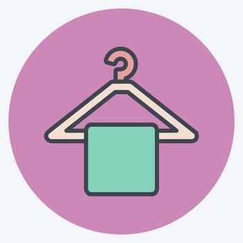 Icon Hanging Towel. suitable for Spa symbol. color mate style. simple design editable. design template vector. simple symbol illustration vector