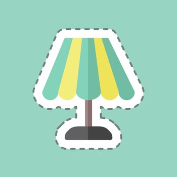 Sticker line cut Lamp. suitable for web interface symbol. simple design editable. design template vector. simple symbol illustration vector