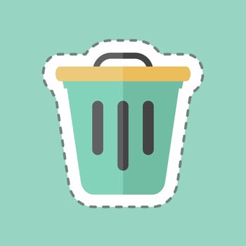 Sticker line cut Trash. suitable for web interface symbol. simple design editable. design template vector. simple symbol illustration vector