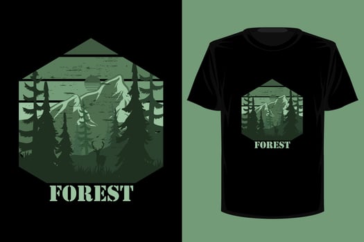 Forest retro vintage t shirt design vector