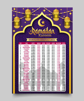 Eid Calendar Template vector