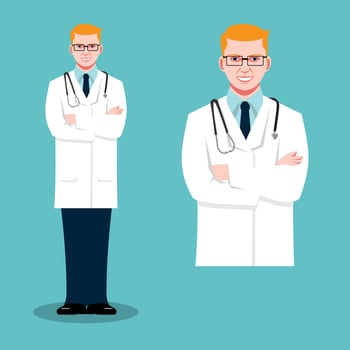 Doctor male vector flat illustration