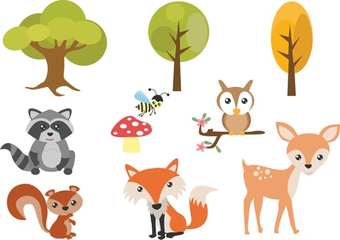 cute animal cartoon graphic vector