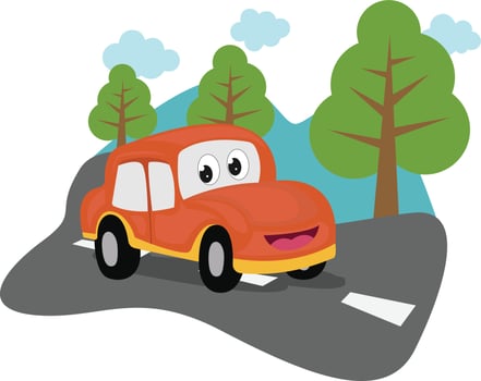 cute car cartoon graphic vector
