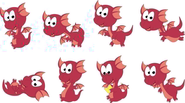 cute dragon animal cartoon graphic vector