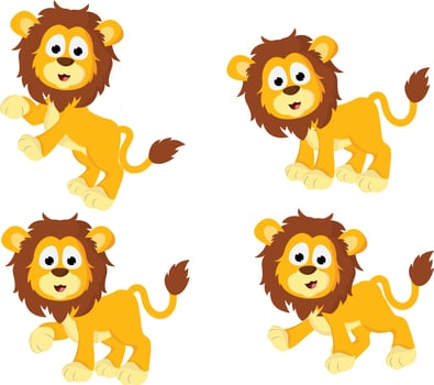 cute lion animal cartoon graphic vector