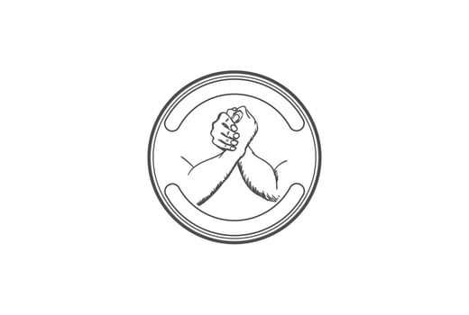 Vintage Retro Arm Wrestling Sport Club Badge Emblem Label Logo Design Vector
