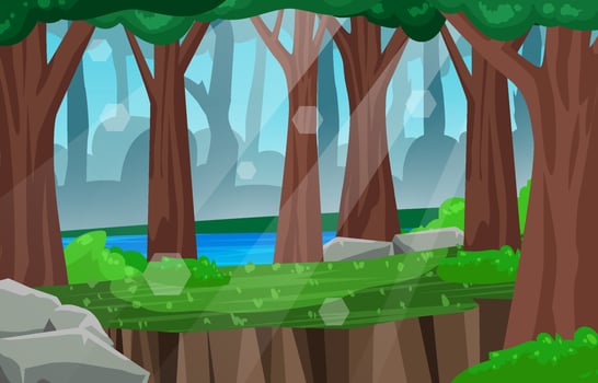 Summer Forest Scenery Background vector