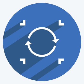 Icon Data Synchronization. suitable for data analytics symbol. long shadow style. simple design editable. design template vector. simple symbol illustration vector