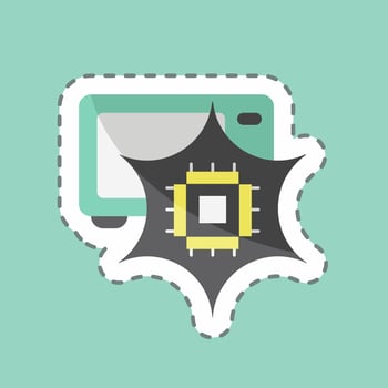 Sticker line cut Neural Engineering. suitable for data analytics symbol. simple design editable. design template vector. simple symbol illustration vector