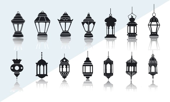 Fotograami Islamic Lamp Icon sets vector