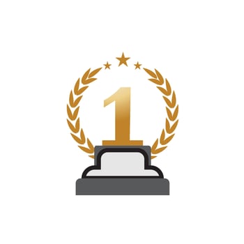 First place trophy cup vector icon illustration