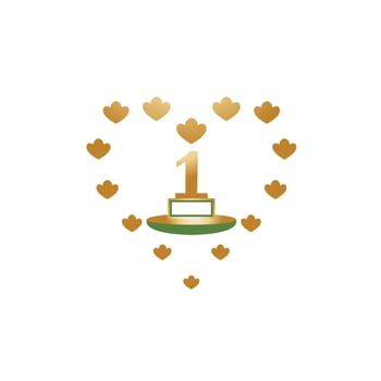 First place trophy cup vector icon illustration