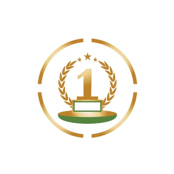 First place trophy cup vector icon illustration