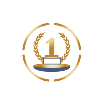 First place trophy cup vector icon illustration