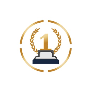 First place trophy cup vector icon illustration