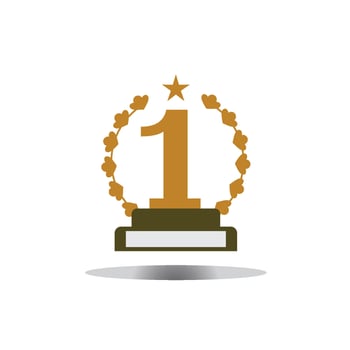 First place trophy cup vector icon illustration
