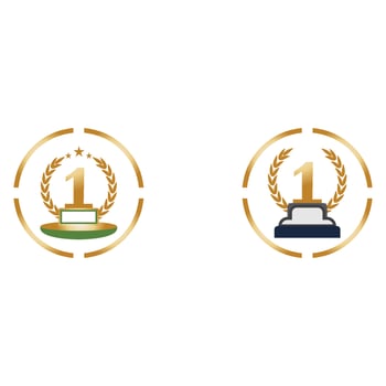 First place trophy cup vector icon illustration