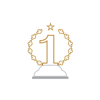 First place trophy cup vector icon illustration