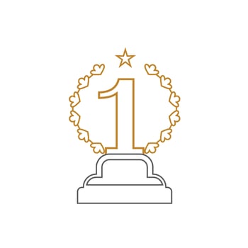 First place trophy cup vector icon illustration
