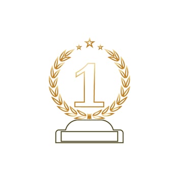 First place trophy cup vector icon illustration
