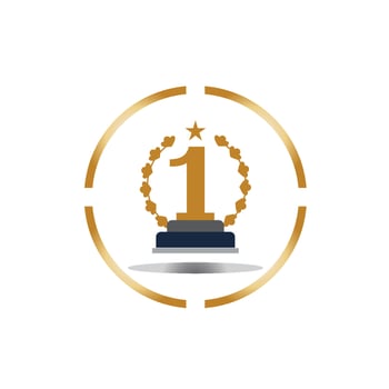 First place trophy cup vector icon illustration