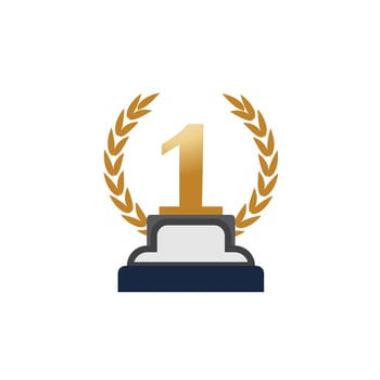 First place trophy cup vector icon illustration