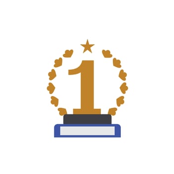 First place trophy cup vector icon illustration