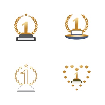 First place trophy cup vector icon illustration