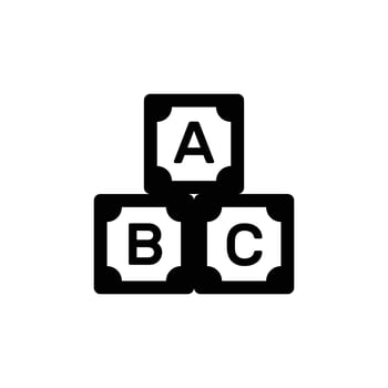 Alphabet Blocks Silhouette. Black and White Icon Design Element on Isolated White Background vector
