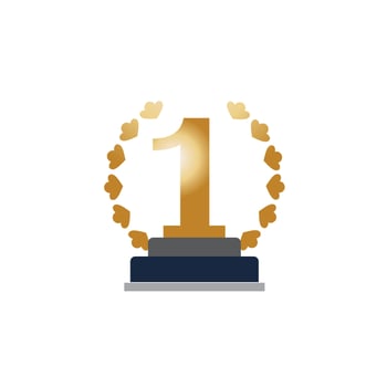 First place trophy cup vector icon illustration
