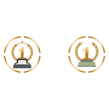 First place trophy cup vector icon illustration