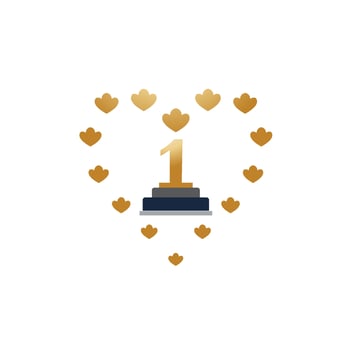First place trophy cup vector icon illustration