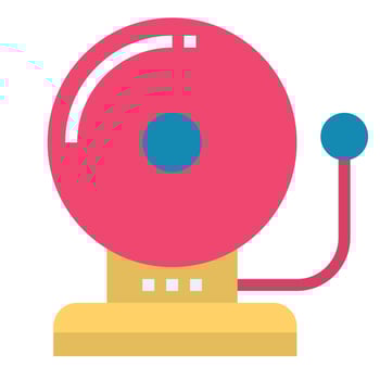 school bell flat icon vector illustration