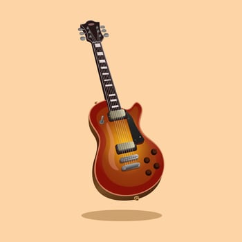 Classic Electic Guitar music instrument object symbol cartoon illustration vector