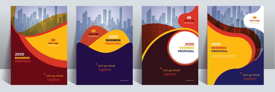 Business Proposal Catalog Cover Design Template adept to Multipurpose Project vector