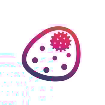 bacterium vector icon over white