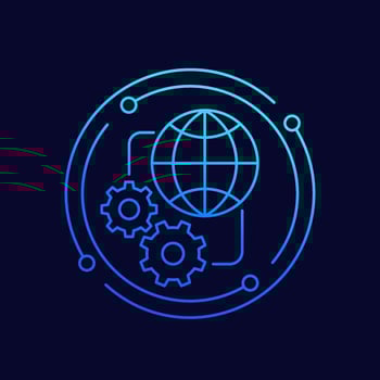 network settings line icon for web vector
