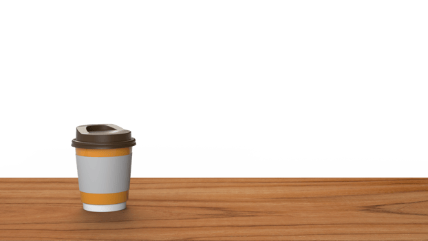 3D rendering Paper cup of coffee on wooden table png