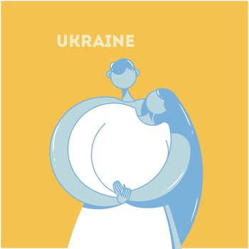 posters or cards of illustrations on the theme of peace in Ukraine vector
