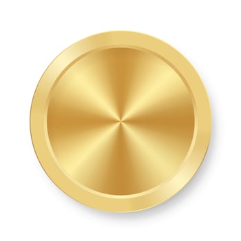 Golden award sport medal for winners First place trophy vector