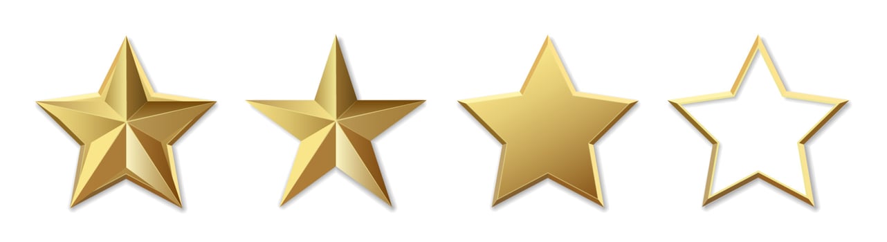 Yellow golden star isolated on white background vector