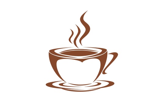 Coffee cup line drawing decorative art pattern in cup on white background vector